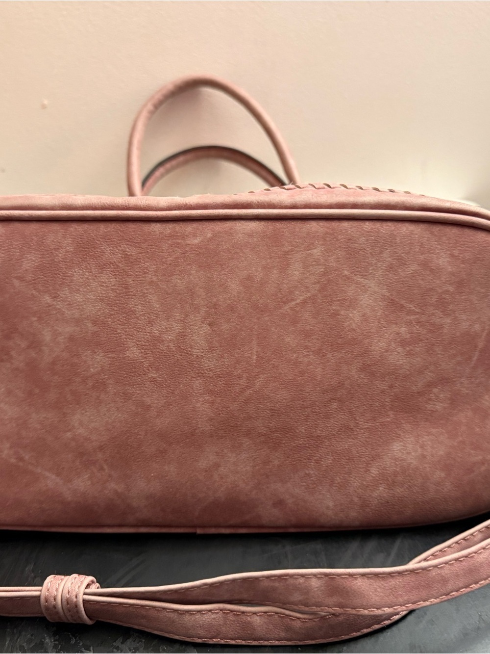 Dusty Rose Top-Handle Satchel with Detachable Strap - Picture 3 of 4